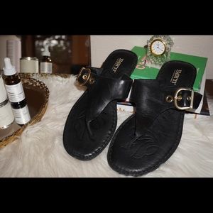 Born Black Leather Thong Sandals